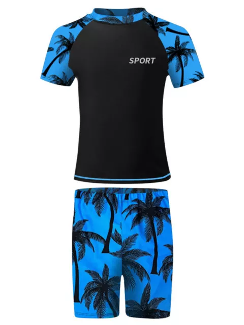 Maillot de Bain Garcon Anti UV Tee Shirt Haut Séchage Rapide et Short Surf Plage