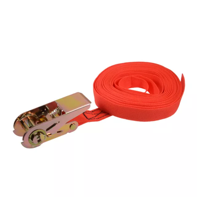 7M x 25mm Ratchet Tie Down Strap Cargo Lashing Straps Up to 250Kg, Red