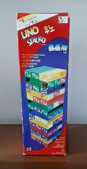 Mattel UNO Stacko Stacking Game 2002 Complete 2-10 players age 7+ NEW