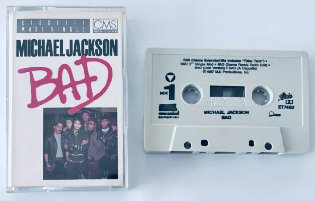 cassette audio tape k7 cartonné maxi single " Michael jackson : Bad " cms rare