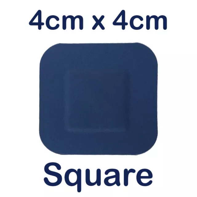 Sterochef Catering Kitchen Blue Washproof First Aid Plasters Square 4Cm X 4Cm