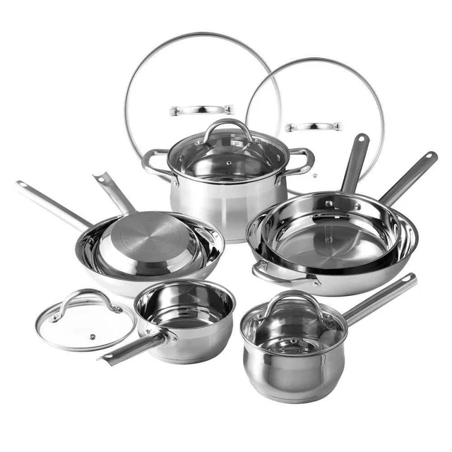 Juego de utensilios de cocina BERGNER con tapas antiadherentes bobina eléctrica de acero inoxidable antiadherente de 12 piezas