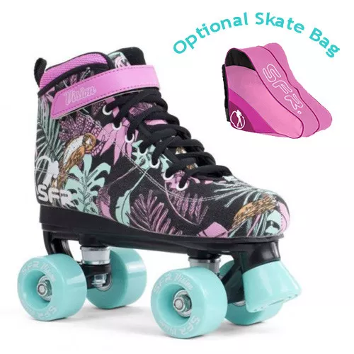 SFR Vision II Canvas Quad Roller Skates - Floral - Optional Skate Bag