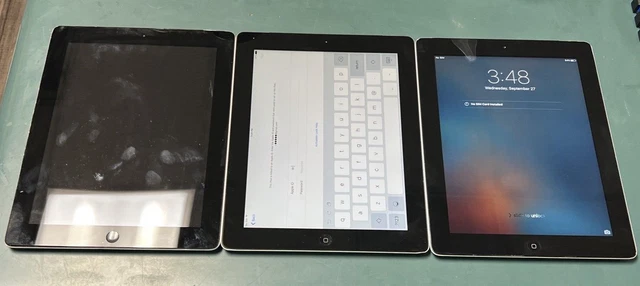 LOT OF 3 Apple iPad A1430/A1459/A1396 - FOR PARTS OR REPAIR ONLY