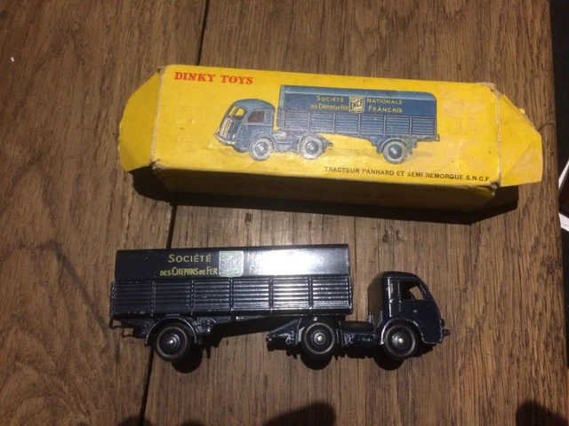 vendu) Dinky Toys France Tracteur Panhard et remorque « SNCF » réf : 32AB 🇫🇷 - Collection
