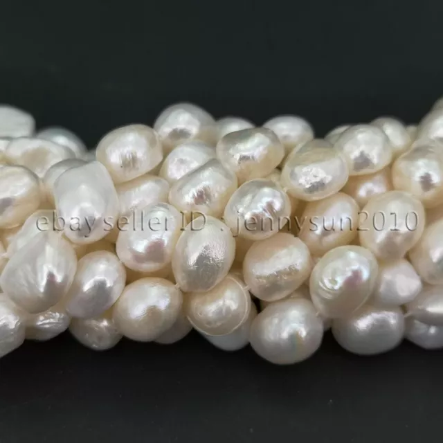 Natural Baroque White Pearl Freeform Potato Beads 14'' 4mm 6mm 8mm 9mm 10mm 12mm 3