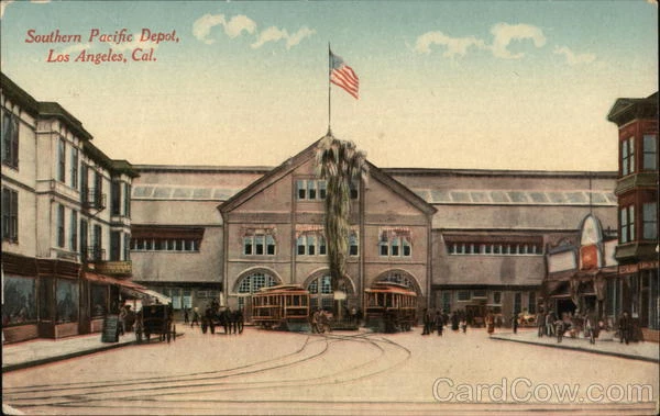 Los Angeles,CA Southern Pacific Depot California Newman Post Card Co. Postcard