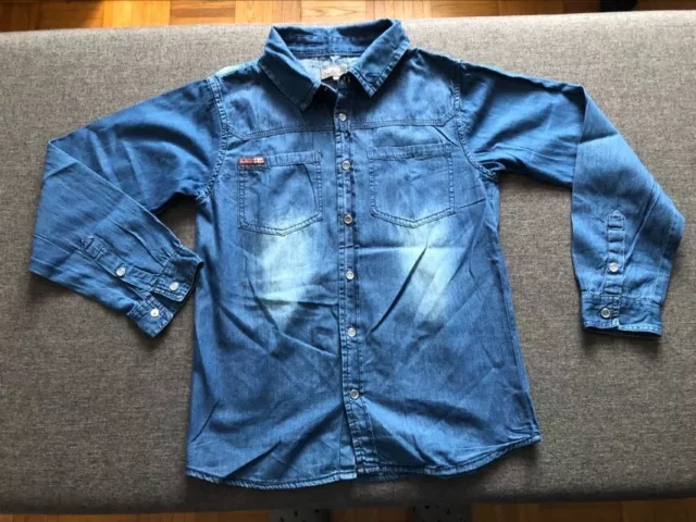 chemise en jean   taille 12 ans   marque NPO  couleur  bleu