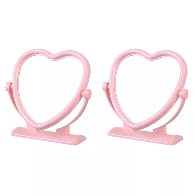 Set of 2 Glass Double Sided Makeup Office Cute Table Top Mirrors