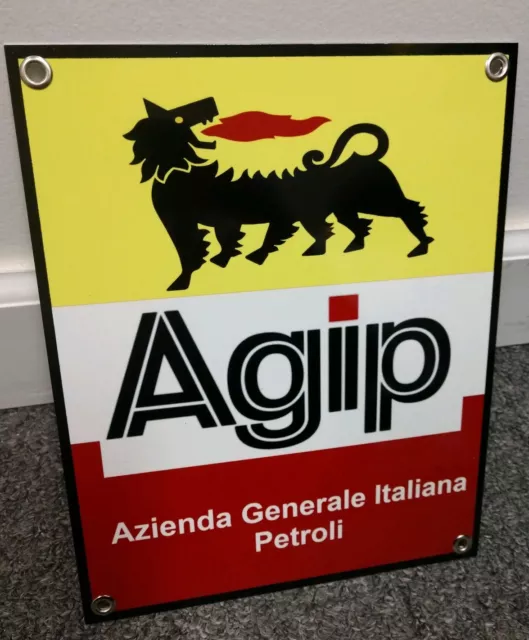 Agip Italy gas motor oil gasoline Sign..Lamborghini Ferrari..FREE ship 8+ signs