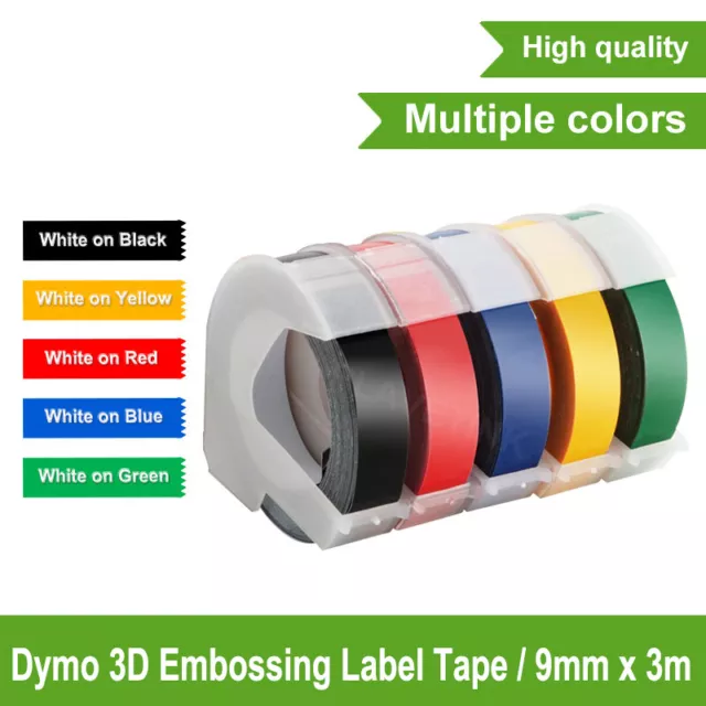 Dymo 3D 9mm Embossing Tape Compatible for Dymo Junior Omega Embosser Label Maker