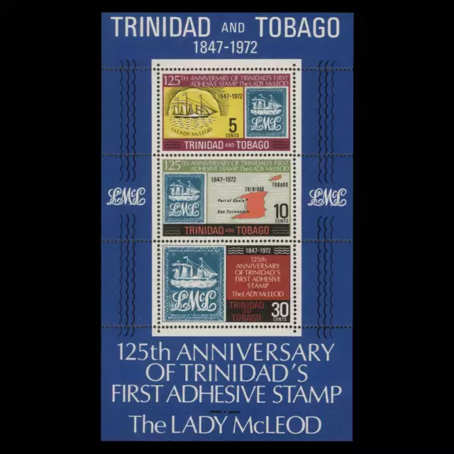 Trinidad & Tobago 1972 (Variety) Postage Stamp Anniversary, sideways watermark