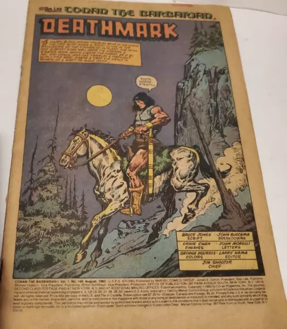 Conan The Barbarian Magazine August 1983 Vol 1 No 149 Marvel Comics NO COVER