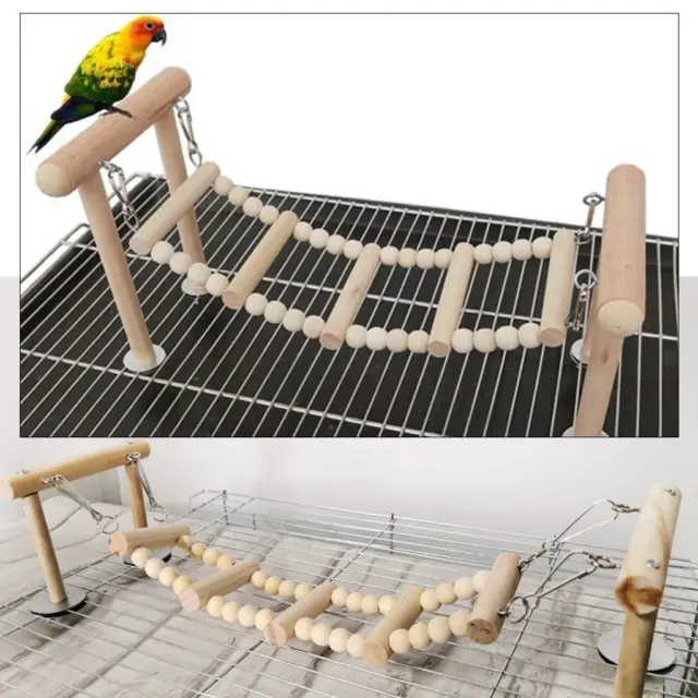 Papageien Holzleiter Spielzeug, Vogelkäfig Zubehör für Sittiche,