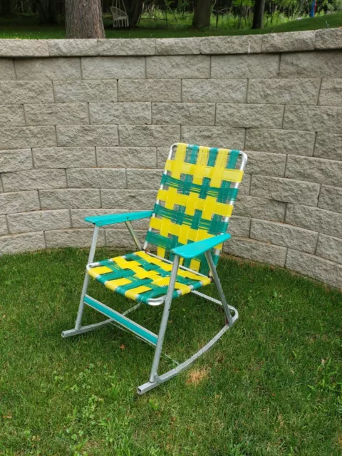Vintage aluminum rocking lawn chair cheap