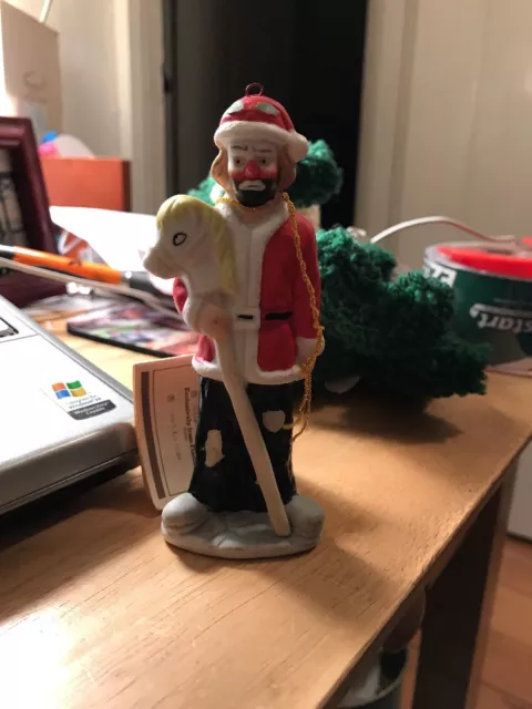 1984 EMMETT KELLY JR SANTA CLOWN FIGURINE BY FLAMBRO Read Description