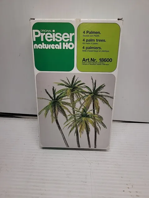 Preiser HO Scale Art. 18600  Tropical Palm Trees Set of 4 NEW in Box