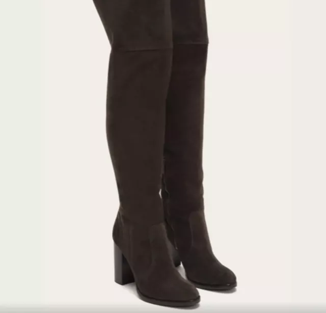 Frye Claude OTK Over The Knee Black Suede Boots 9