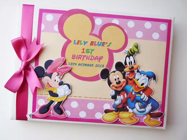 Personalised Minnie Mouse Girl /First/1St Birthday Guest Book Any Design