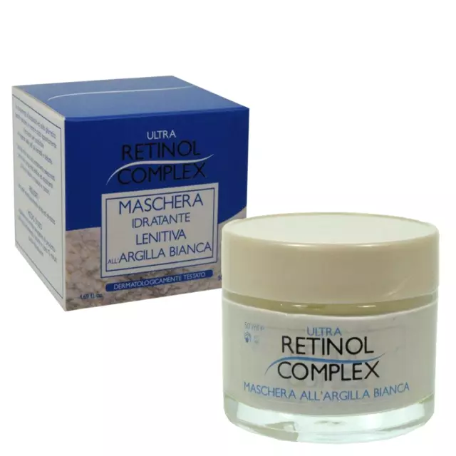 Ultra RETINOL COMPLEX Máscara Viso Crema Hidratante Piel Lenitiva Arcilla Blanco