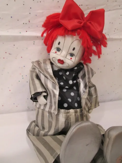 Bradley's Dolls ~ Porcelain Painted Clown Face Music Doll
