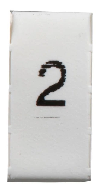 PRO POWER - Pre-Printed Heat Shrinkable Cable Marker, 2, White, 6mm, 100 Pack