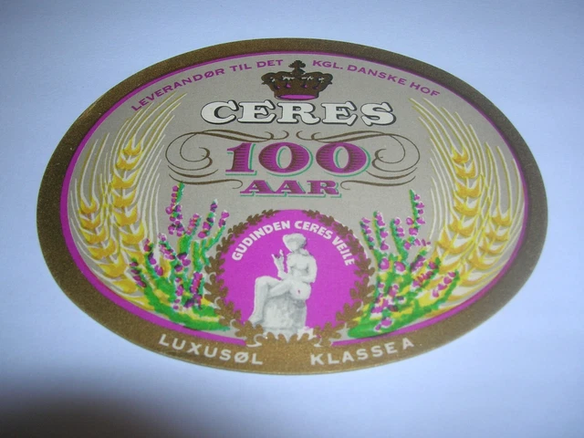 CERES  100  AAR   beer  Jubilee   label  1956  DENMARK