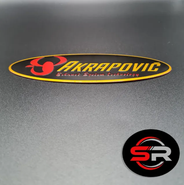 Akrapovic 3D Oval Exhaust Sticker Heat Resistant Aluminium 145 x 45 Metal NEW UK 2