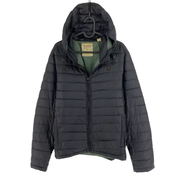 Scotch & Soda Bleu Marine à Capuche Rembourré Manteau Veste Taille M