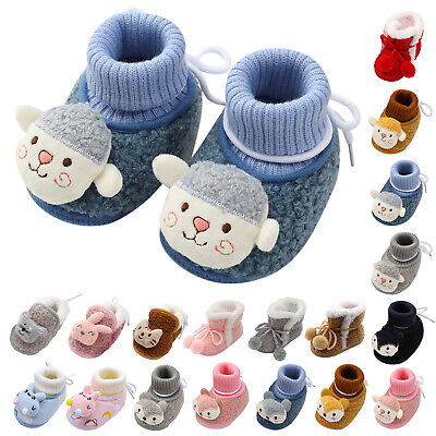 Infant Baby Girls Boys Toddler Slippers Socks Shoes Boots Winter Warm Booties UK