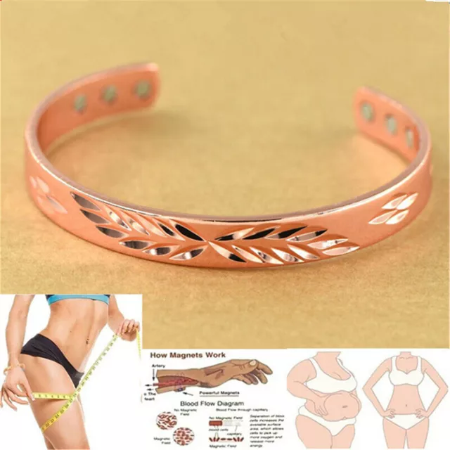 Bracelet magnétique en cuivre Arthrite Hommes Femmes Guérison Thérapie Arthrite