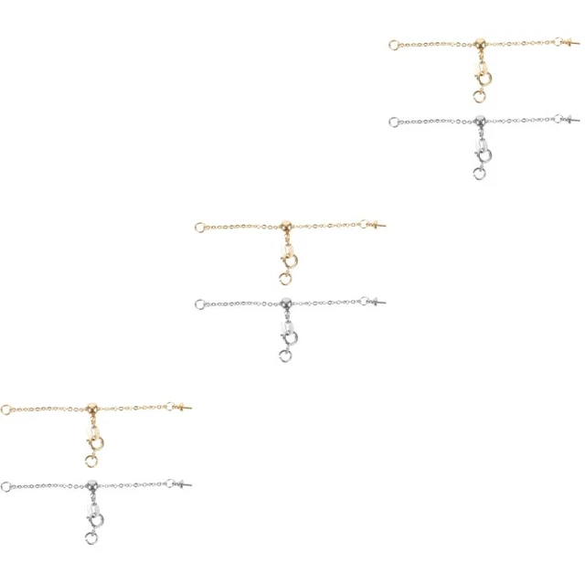 6 piezas Collar Extensor Cadenas Pulsera Ajustables Extensores Elegante Extensión