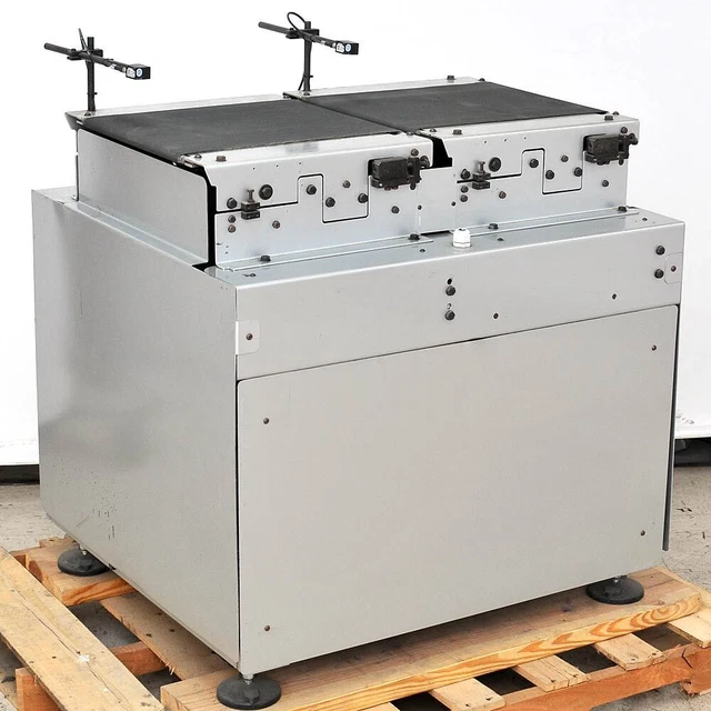 (2) 16" Long Flat Belted Conveyor 35cm Wide Nerimotori 1/2HP Motors 220V 3 Phase
