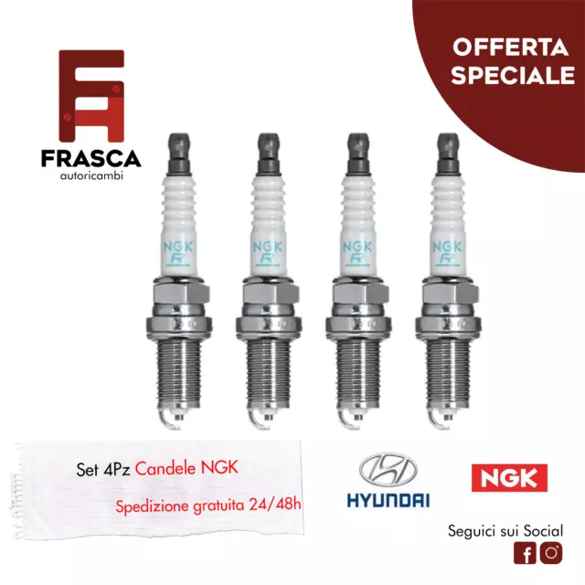 Candele 4 Pezzi NGK Hyundai i10 1.1 65 CV 69 CV 68 CV 1.1 LPG 65 CV