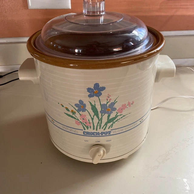 VINTAGE RIVAL CROCK Pot Slow Cooker MODEL 3100P 3.5Q With Original