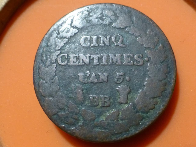 5 Centimes - Dupre - L'an 5 Bb - Recherchee & Qualite Tb !