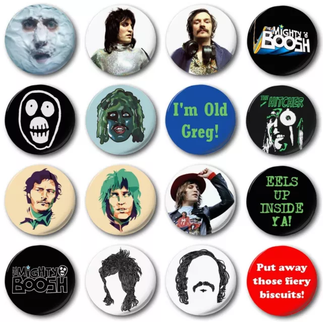 MIGHTY BOOSH COLLECTION - 16x 25mm 1" Button Badges - Novelty Vince Noir Moon