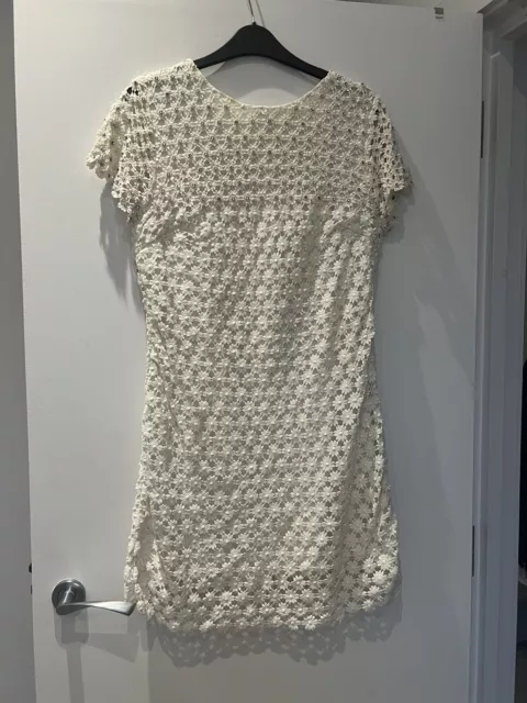 Daisy Crochet & Diamonte Mini Dress Miss Selfridge Size 14/42 Petite (fits As 12