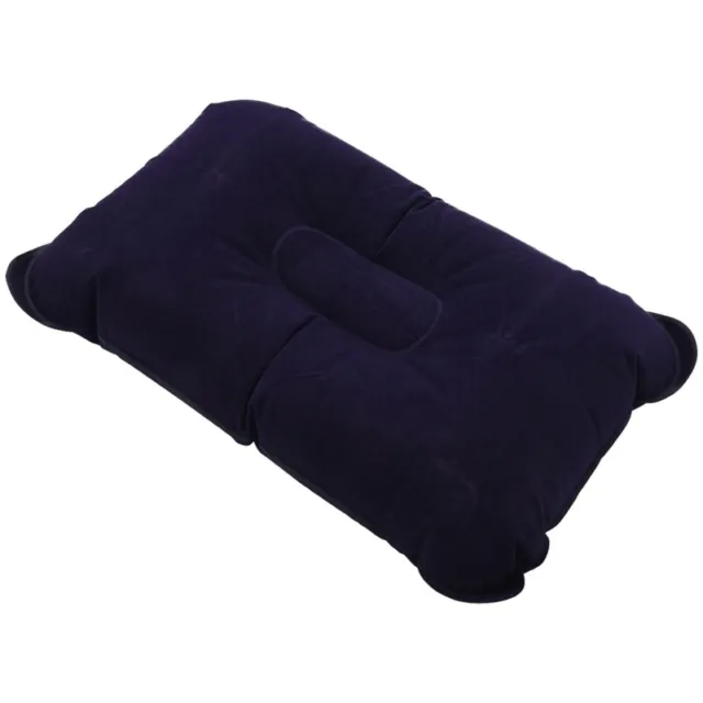2Xdoor Portable Folding Air Inflatable Pillow  Sided Flocking Cushion Dark  Z6T8 3