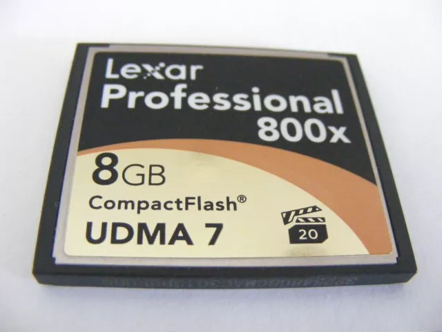 8 GB Compact Flash Card 800x UDMA 7 (8 GB tarjeta CF) LEXAR Professional usada