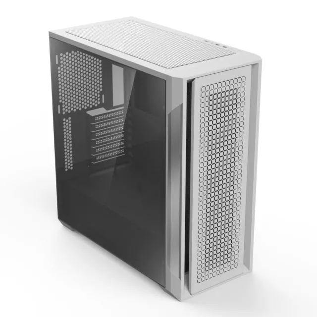 ALmordor Full Tower Computer PC Case Gaming Chassis with Front Mesh Panel, White