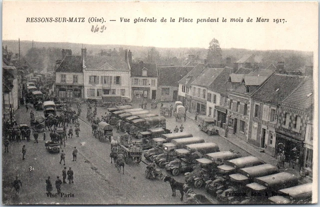 60 RESSONS SUR MATZ - vue generale de la place en mars 1917