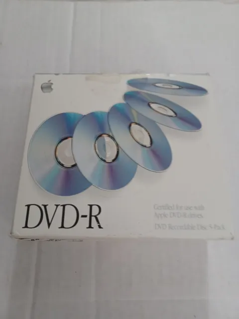 5-Pack DVD-R 4.7GB Genuine Apple Mac Recordable Media Sealed NOS