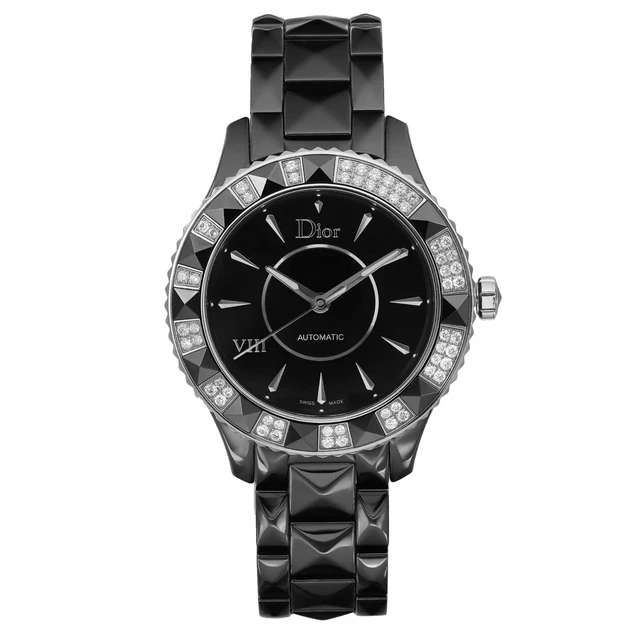 Christian Dior VIII Ceramic Diamond Bezel Automatic Ladies Watch CD1245E0C001