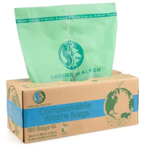 Greener Walker 100% compostabile biodegradabile 6L sacchi per Rifiuti Aliment...
