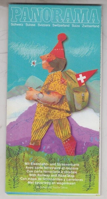 MAPPA PANORAMICA SVIZZERA. Con mappa ferroviaria e stradale. Mappa