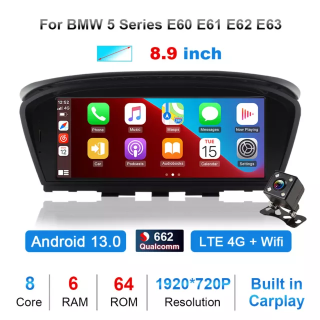 für BMW E60 E61 E90 E91 CCC 8.8'' Android 13 Autoradio CarPlay GPS Navi USB WIFI