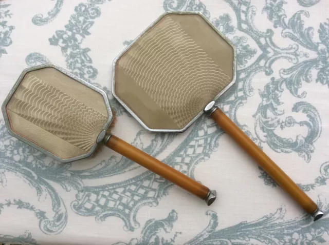 1920s/30s art deco style brush and hand mirror dressing table vanity set.