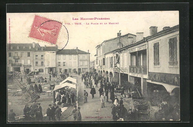 CPA Trie, La Place et le Marché 1907