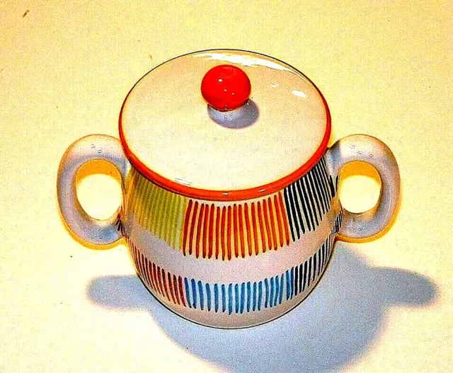 Deruta Ceramic Majolica Arco Sugar Bowl W Lid 10oz